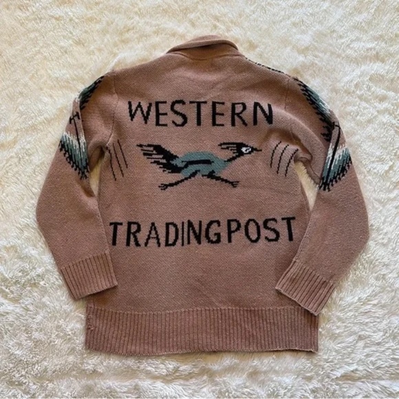 Western Trading Post RoadRunner Cowichan Knit Traditional Button Front Sweater - Picture 3 of 4